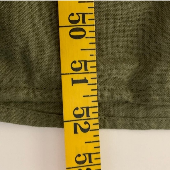 ZARA Dress Midi Shirt Wooden Button Down Olive Green Johnny Collar Elastic Waist - Picture 10 of 10